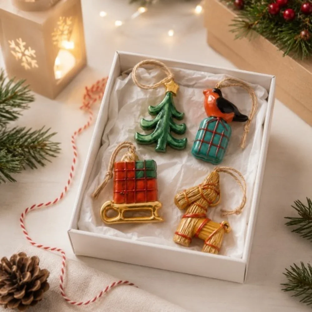 IKEA VINTERFINT Glass Christmas Ornament Set of 4 Discontinued Scandinavian